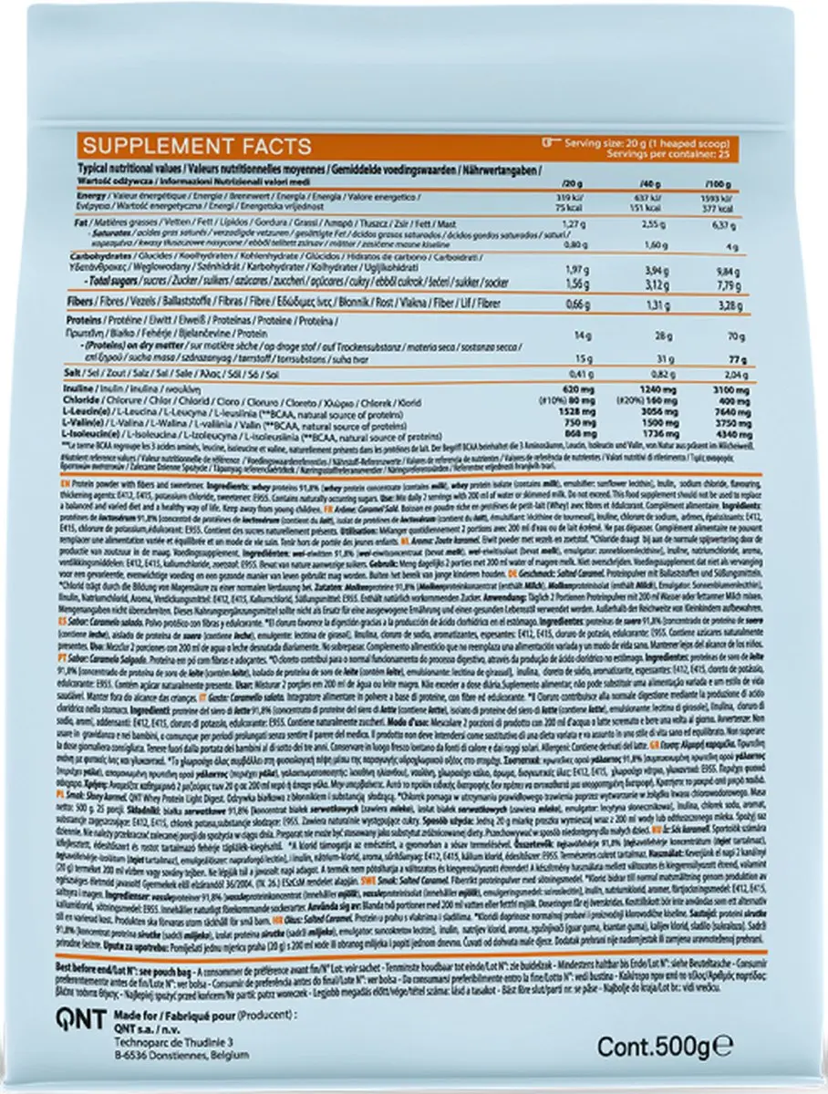 QNT Light Digest Whey Protein Zoutkaramel 500g