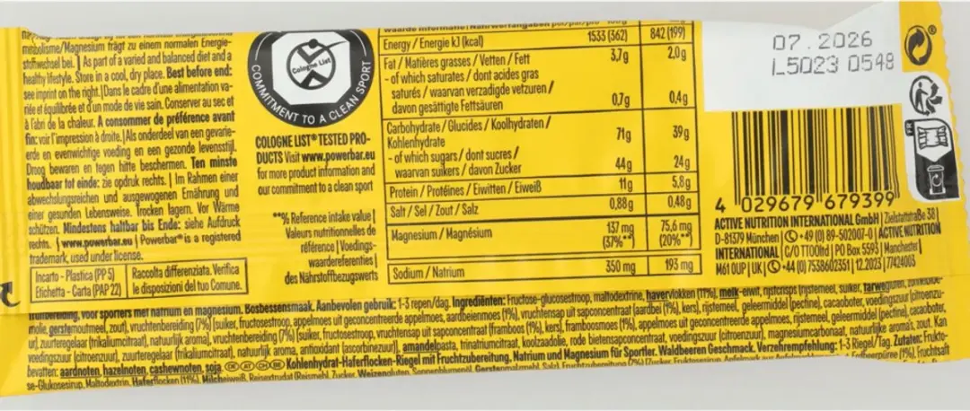 PowerBar Energize Bar Berry Original - 15 Stuks