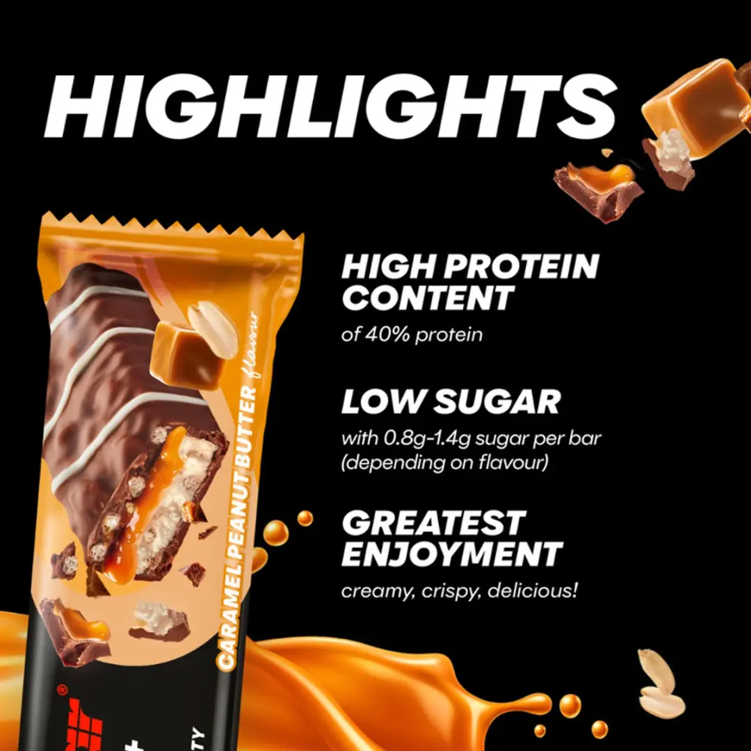 PowerBar Protein+ Caramel Peanut Butter Eiwitreep - 12x40g