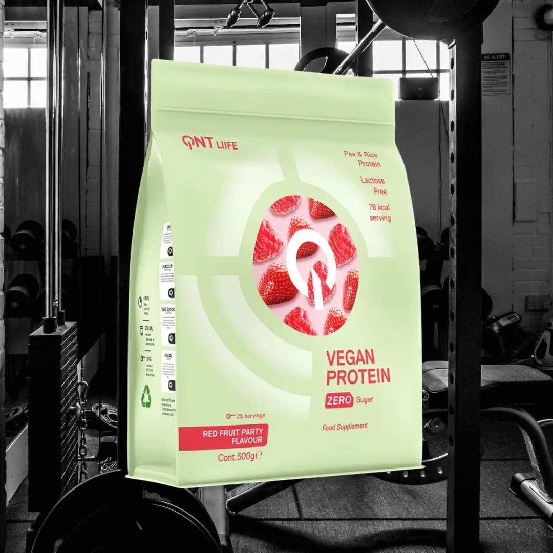 QNT Vegan Protein Zero Sugar Red Fruit 500g