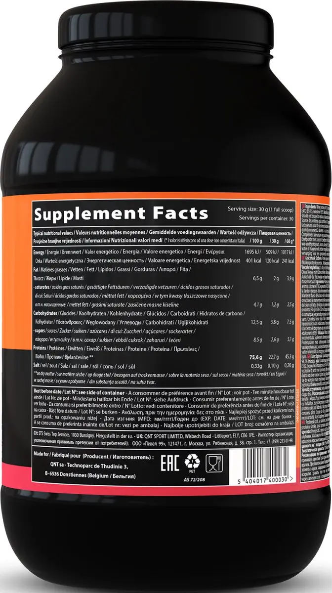 QNT Delicious Whey Eiwitpoeder Aardbei 908g