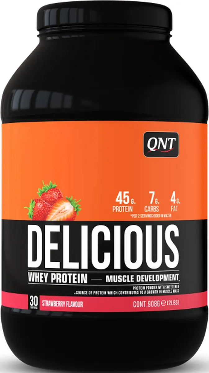 QNT Delicious Whey Eiwitpoeder Aardbei 908g