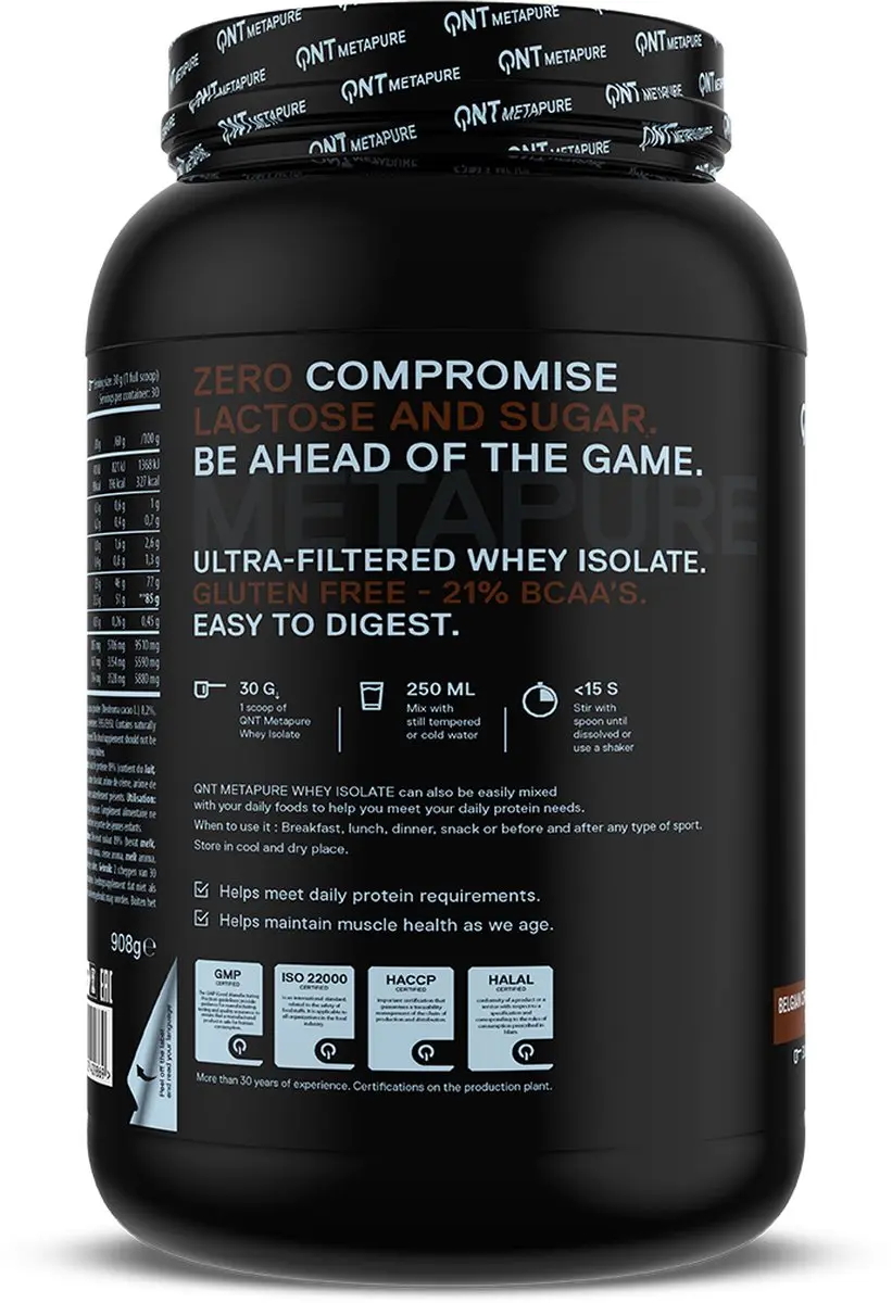 QNT Metapure Whey Protein Isolate 908g - Chocolade