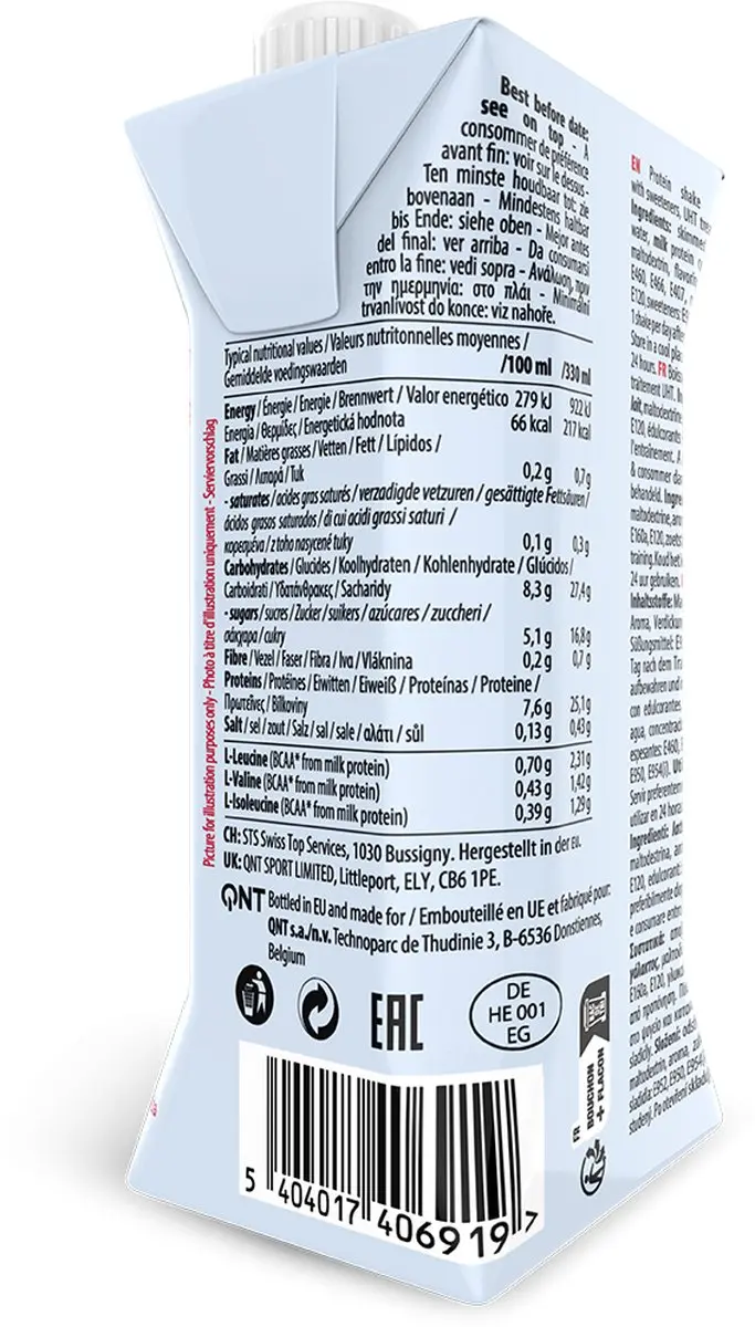 QNT Delicious Whey Shake 12x330ml - Aardbei