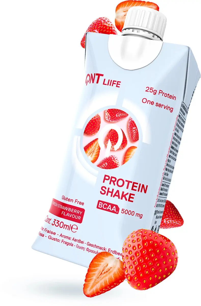 QNT Delicious Whey Shake 12x330ml - Aardbei