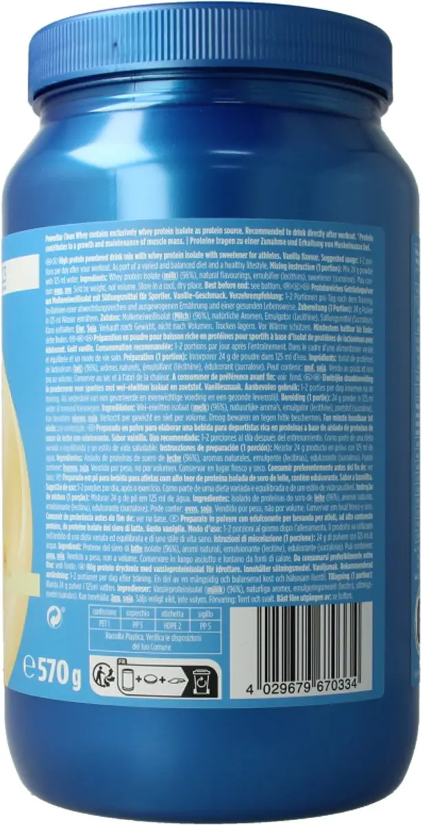 PowerBar Clean Whey Eiwitshake 570g - Vanille