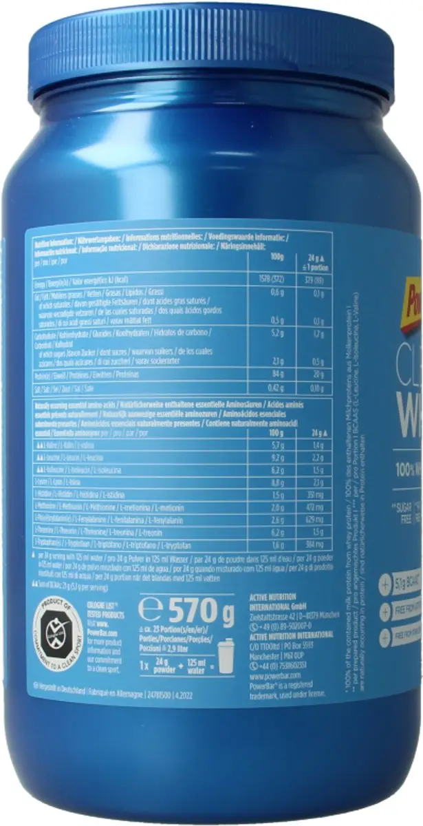 PowerBar Clean Whey Eiwitshake 570g - Vanille