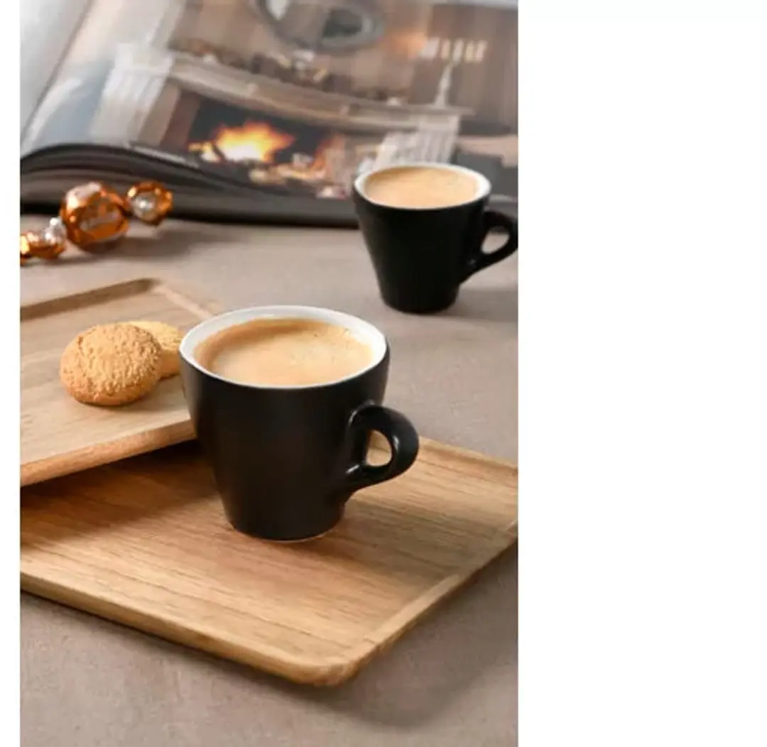 Inspire Aroma Matt Cappuccino Kopjes 260ml - 6 Stuks - Mat Zwart