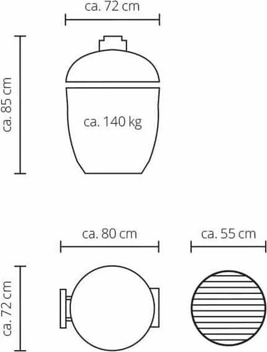 Monolith LeChef PRO-Serie 2.0 BBQ - 52cm - Zwart
