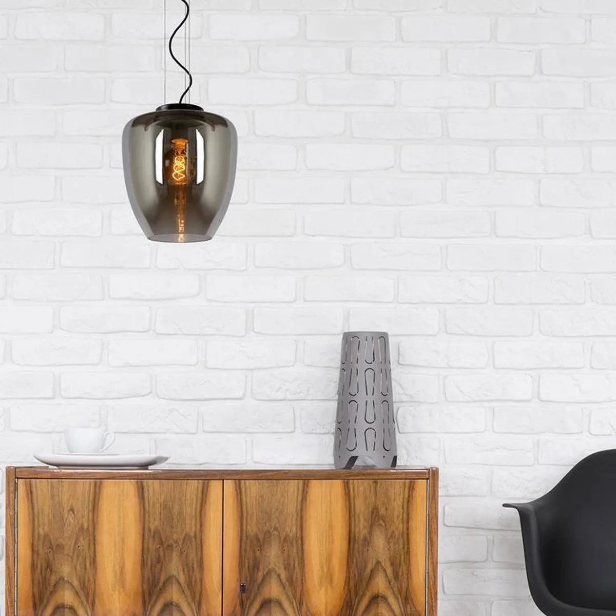 Lucide Floriën Hanglamp Ø28cm - Fumé