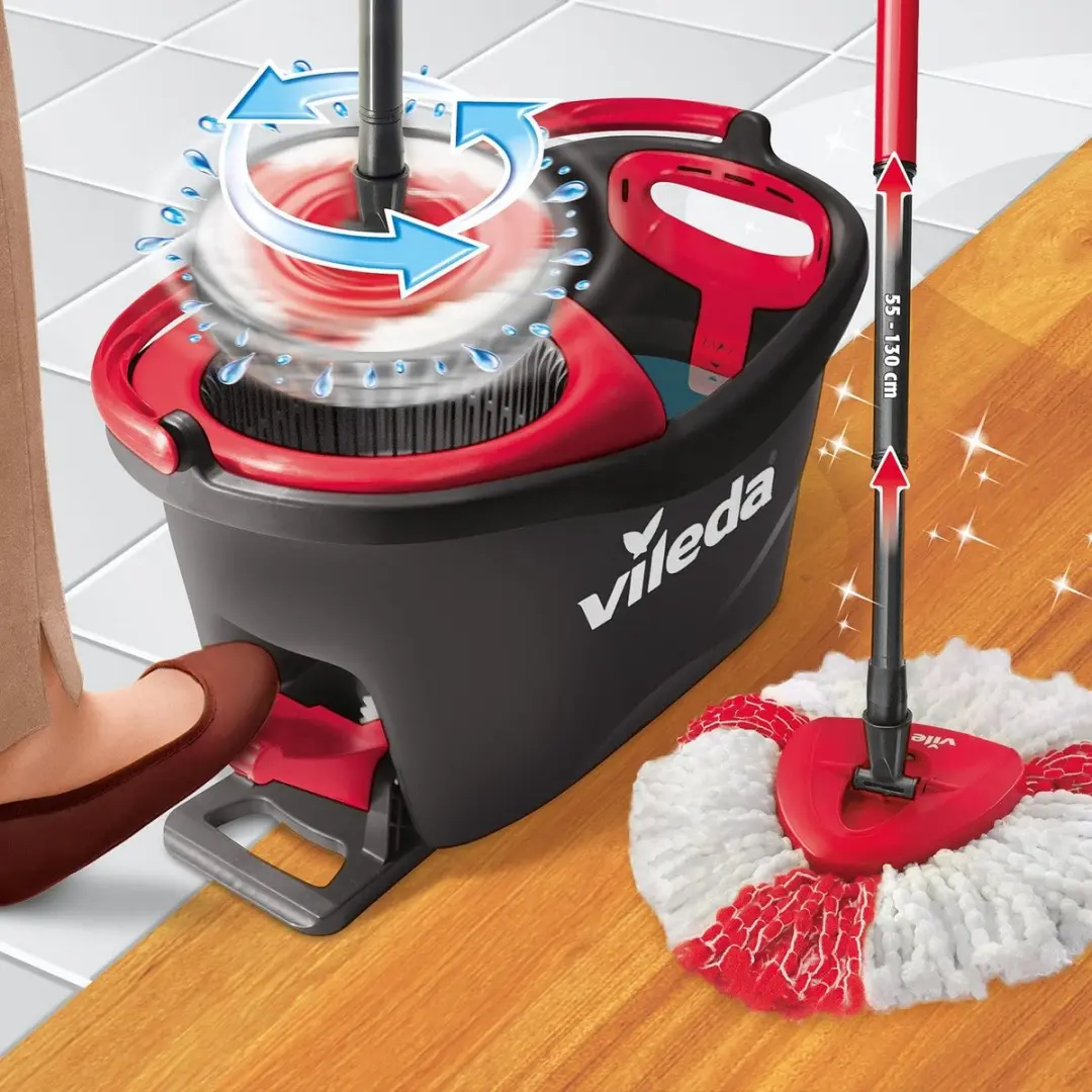 Vileda Vloerreiniger Emmer & Mop - o.a. hout/parket/kurk - afbeelding 2 van 6