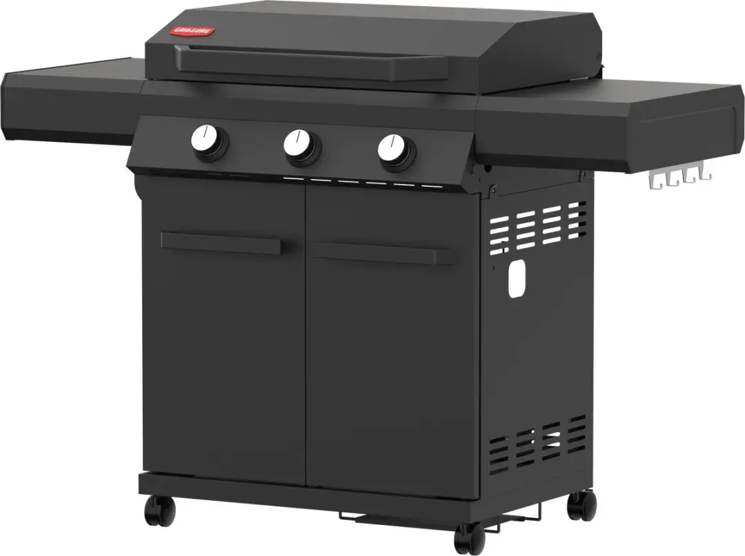 Grill Guru Plancha Gasbarbecue GGP103 - 3 Branders 84cm - Zwart