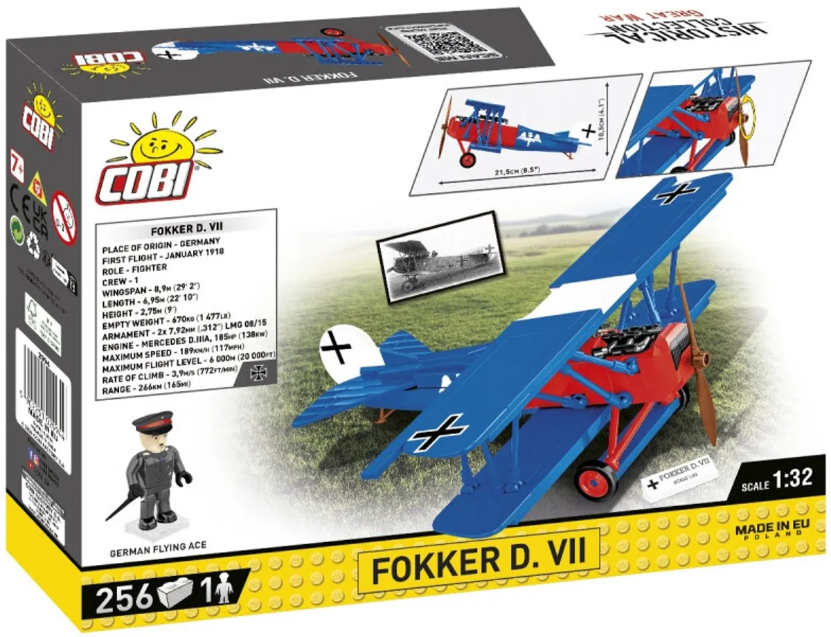 Cobi Fokker D.VII 2994 - 288 Stukken - Meerkleurig