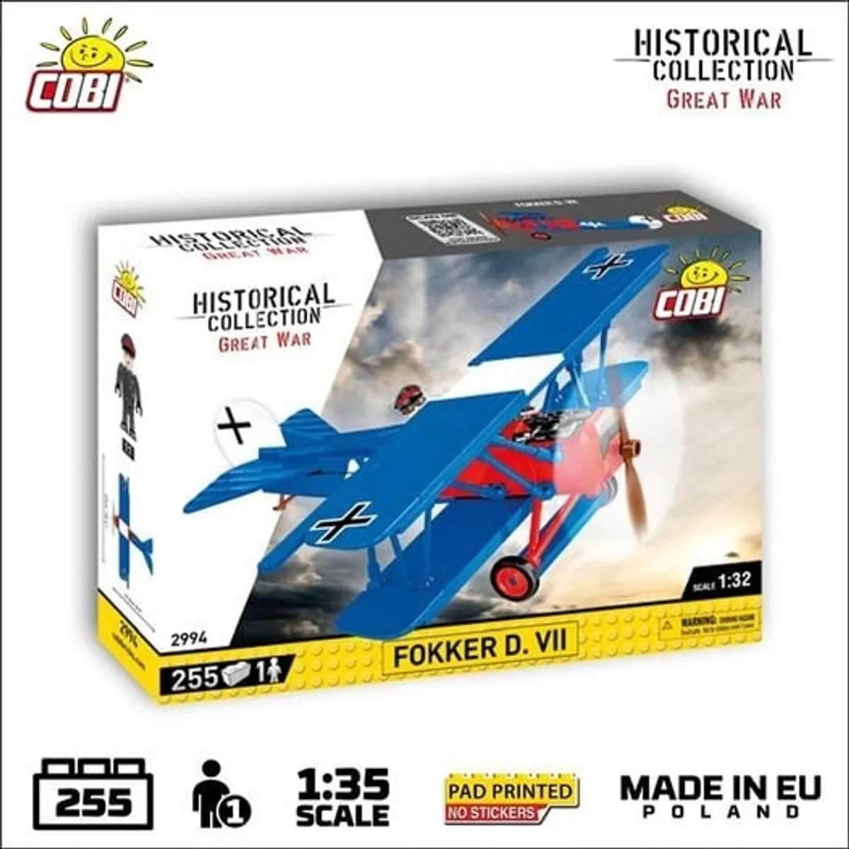 Cobi Fokker D.VII 2994 - 288 Stukken - Meerkleurig