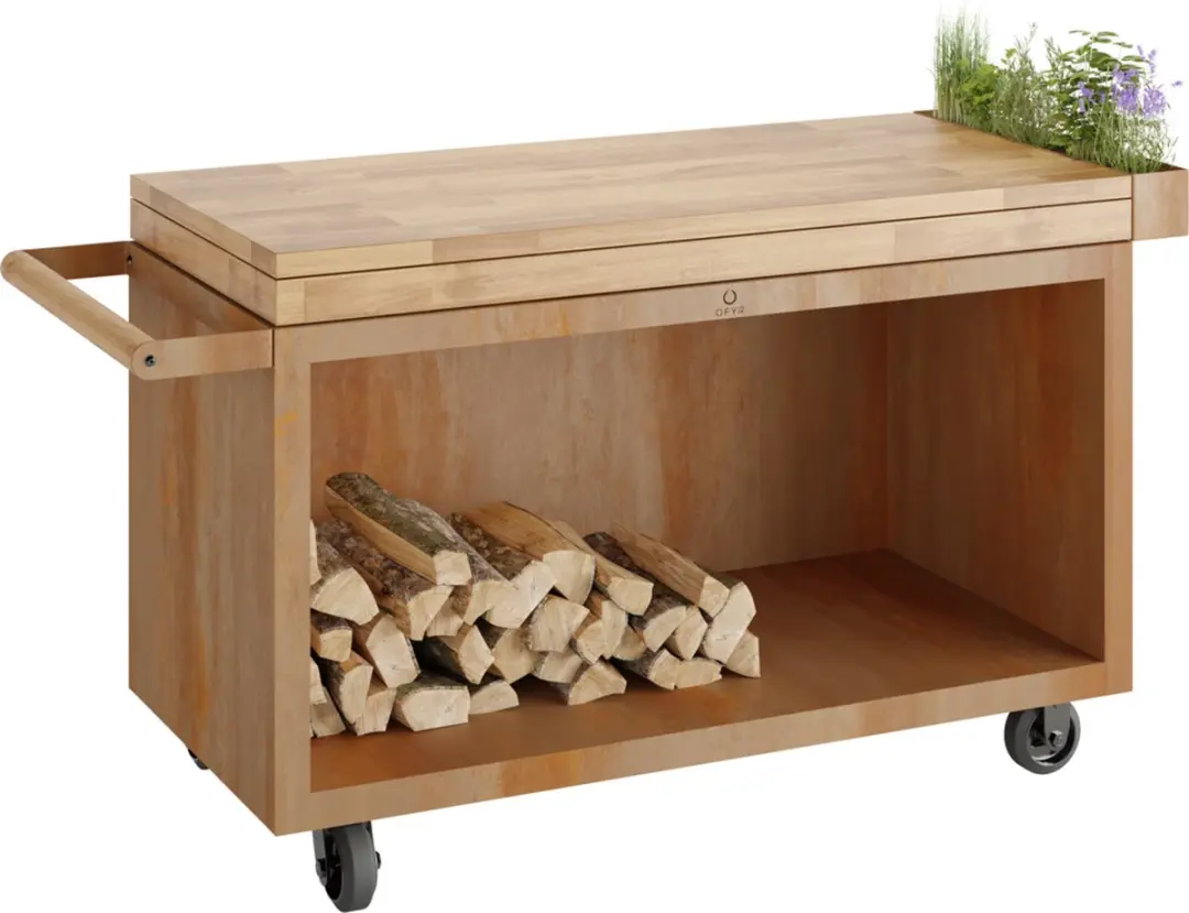 Ofyr Mise en Place Table Corten 135 PRO Teakhout
