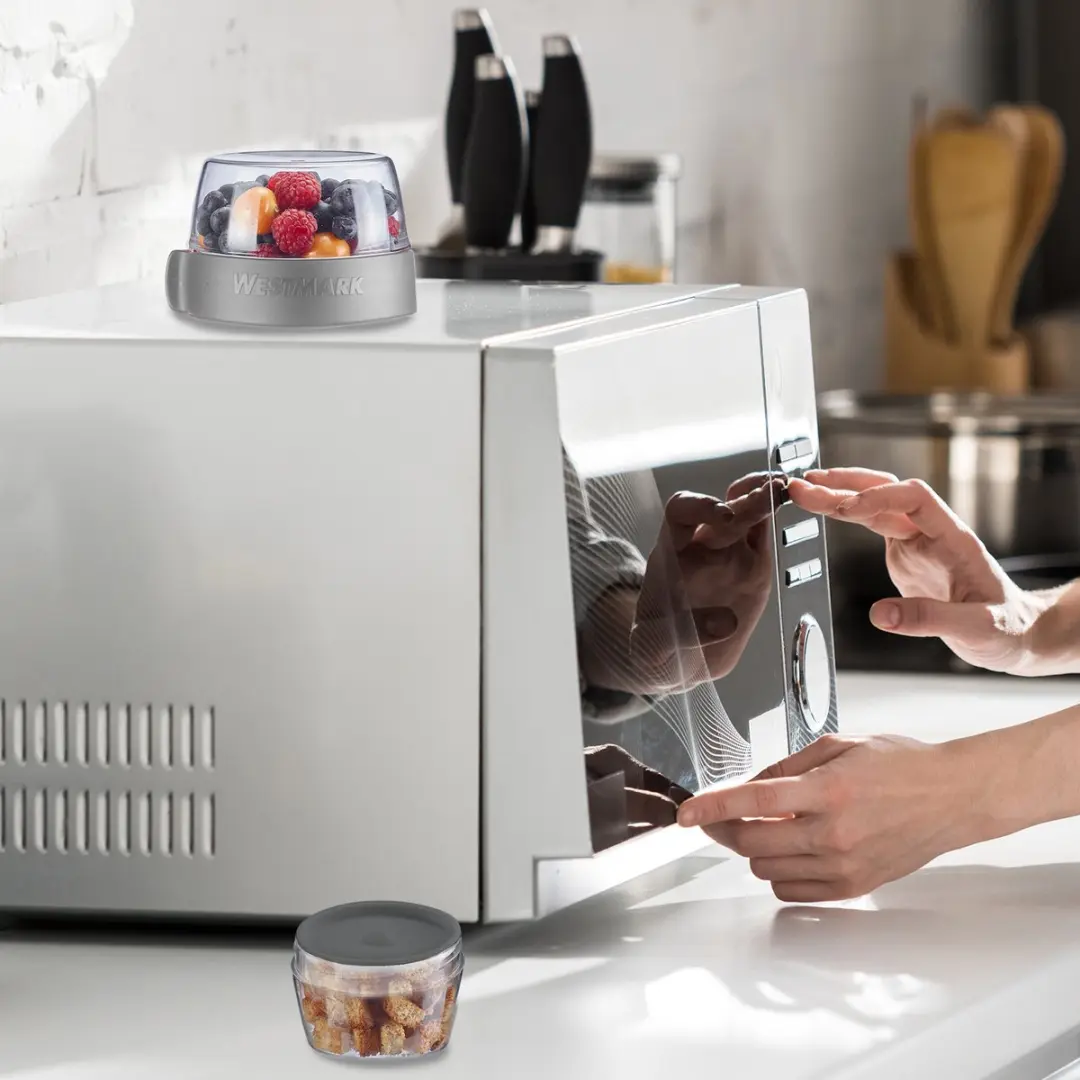 Westmark Lunchpot 3 Compartimenten 1.15L - BPA-vrij - Roze/Grijs