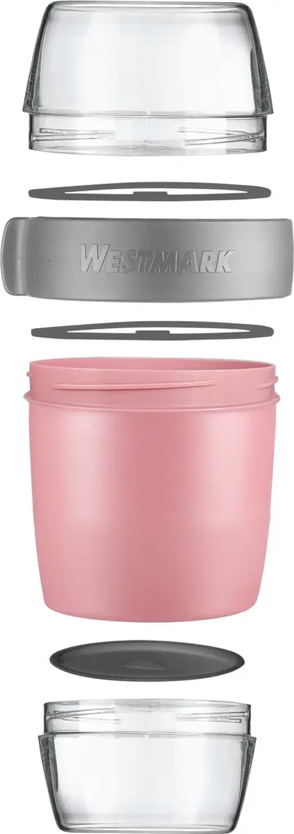 Westmark Lunchpot 3 Compartimenten 1.15L - BPA-vrij - Roze/Grijs