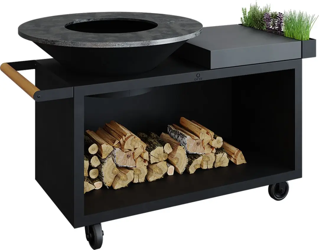 Ofyr Island Black 100 Pro BBQ - 98cm - 20 Burgers - Grijs