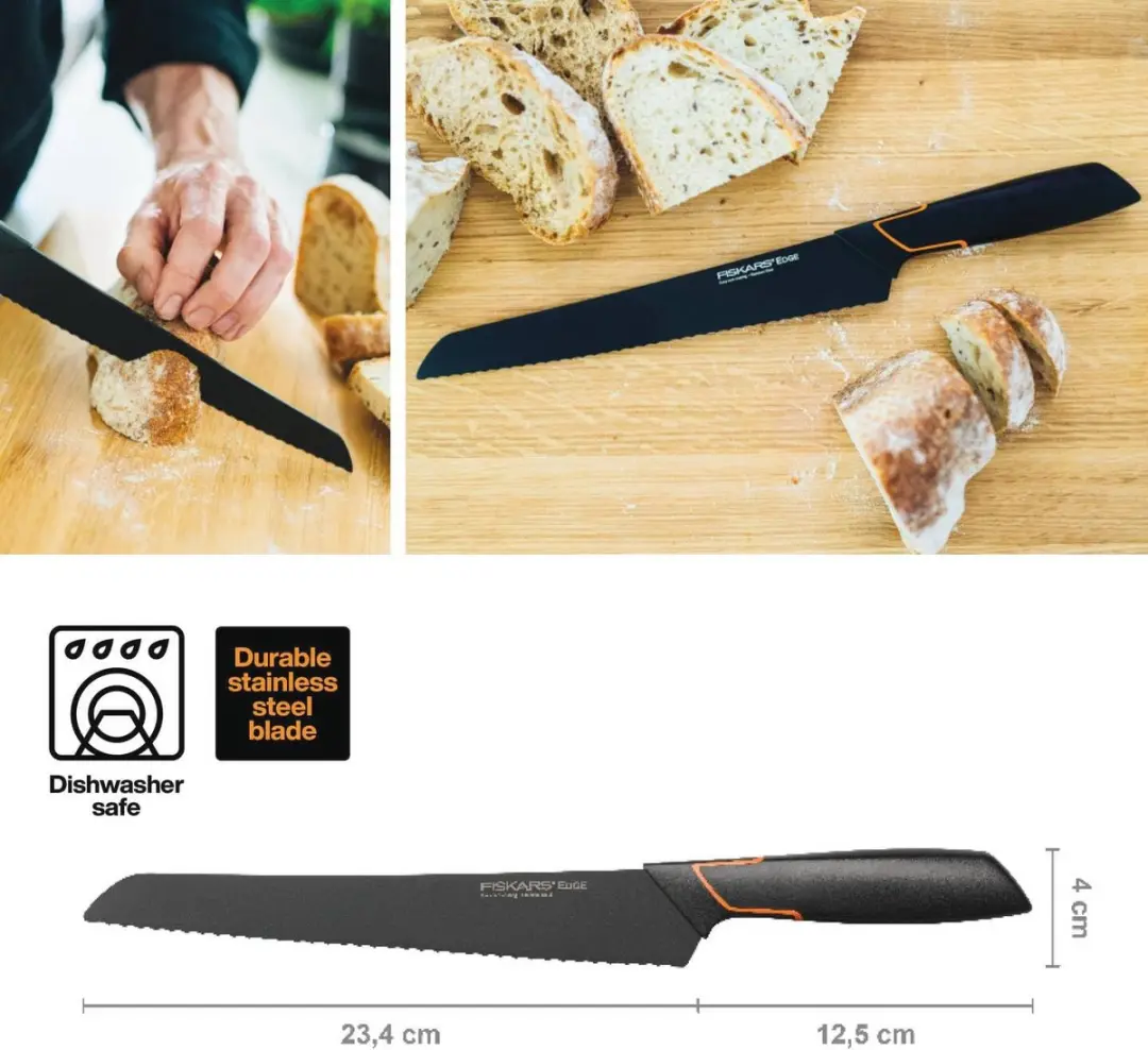Fiskars Edge 1003093 Broodmes 35cm - Zwart