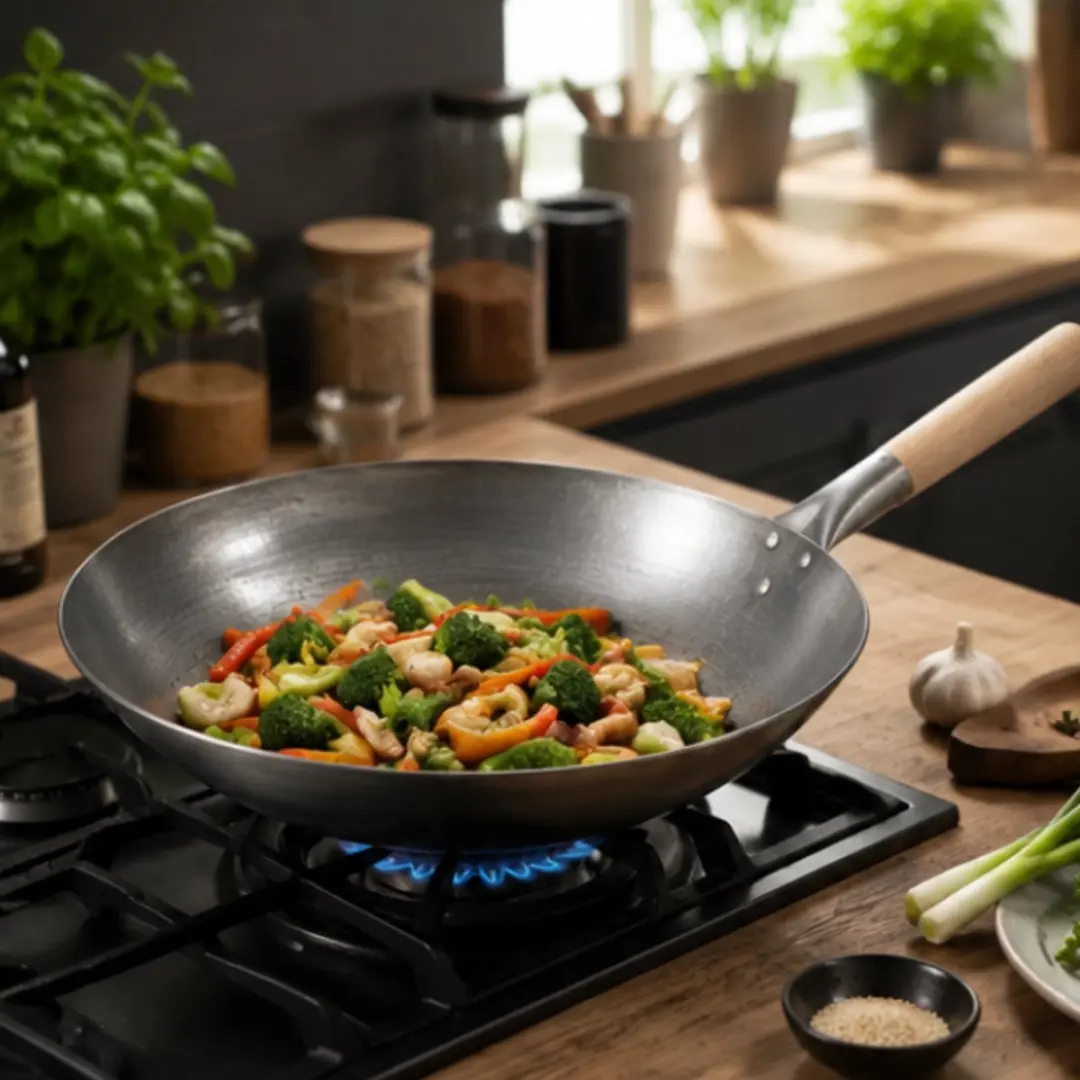 Monolith Wok 40cm - Staal - Bruin
