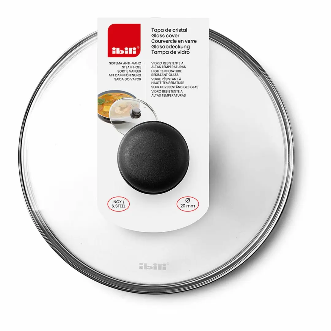 Ibili Glazen Deksel Ø16cm - Transparant/Zilver