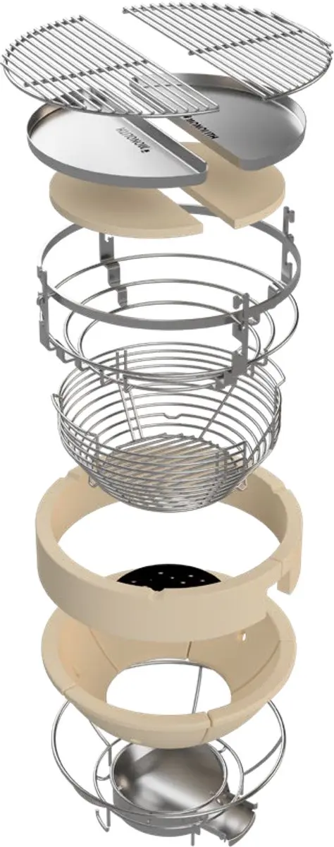 Monolith TWO.55 Classic Kamado BBQ Set - 44cm - 12 Burgers - Zwart