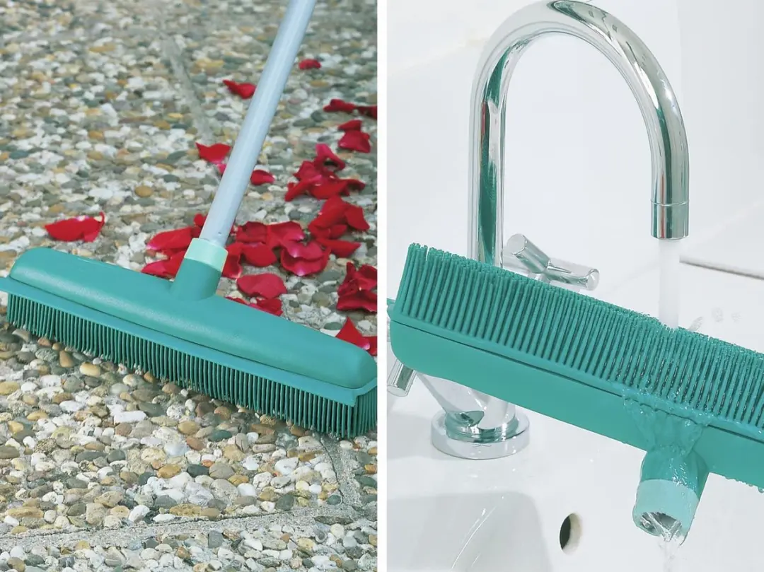 Leifheit Luxe Bezems - Turquoise/Zilver - afbeelding 3 van 6