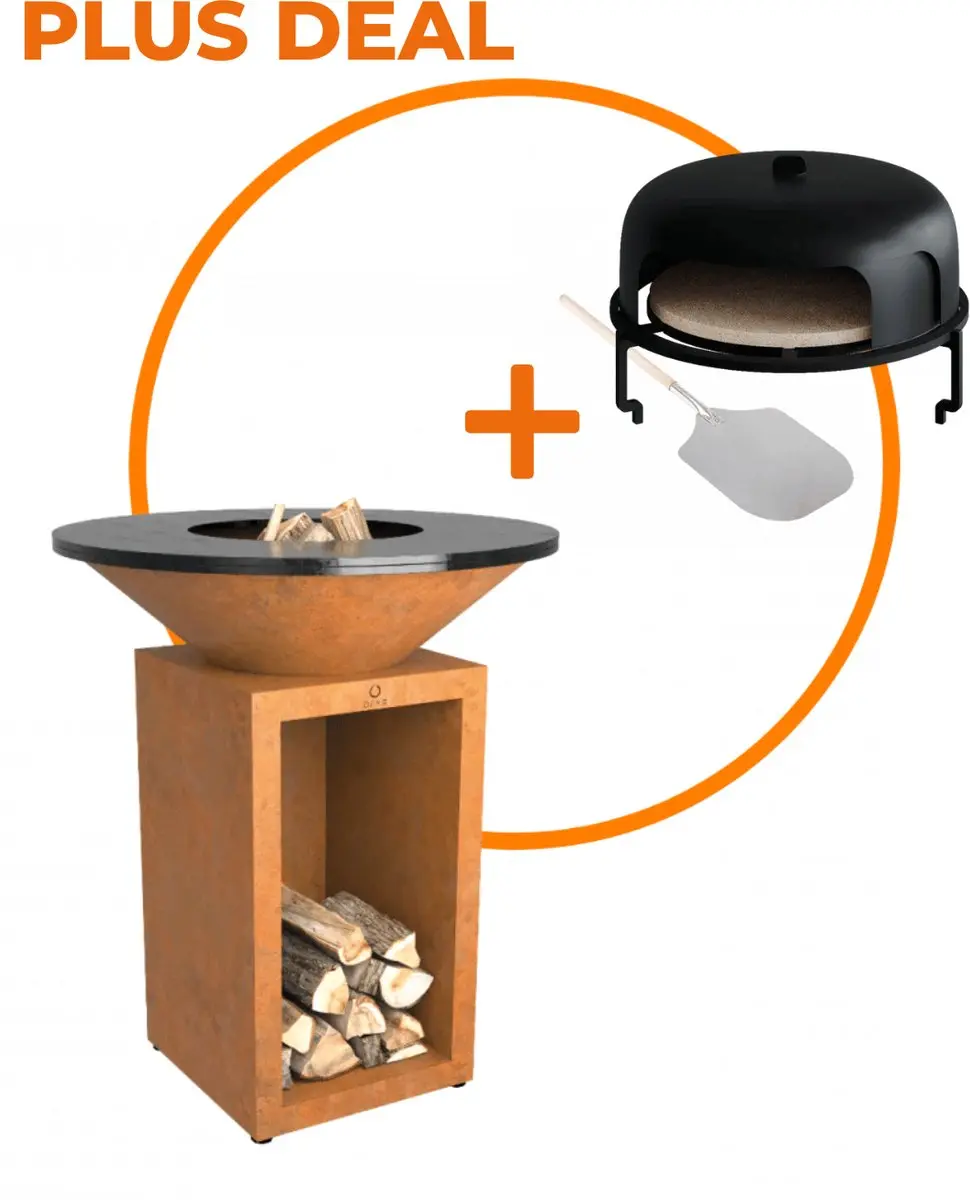 Ofyr Classic Cortenstaal Storage 85 + Pizzaoven 85cm Bundel