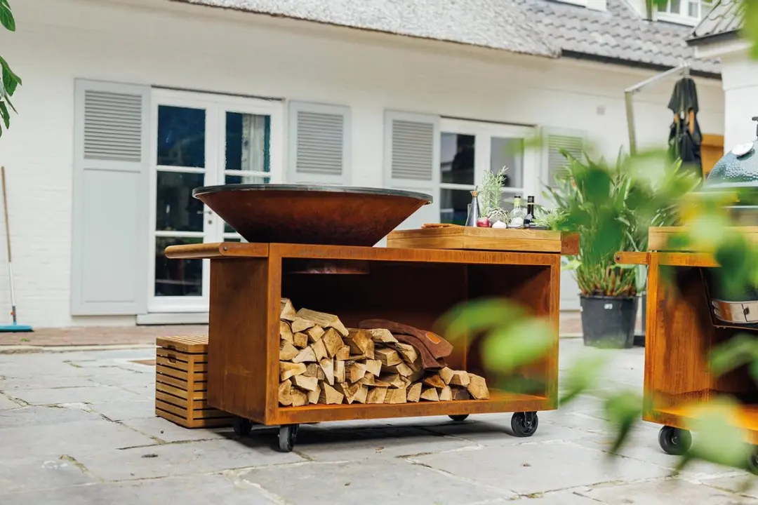 Ofyr Island Pro Corten BBQ - 1 Brander - Teakhout