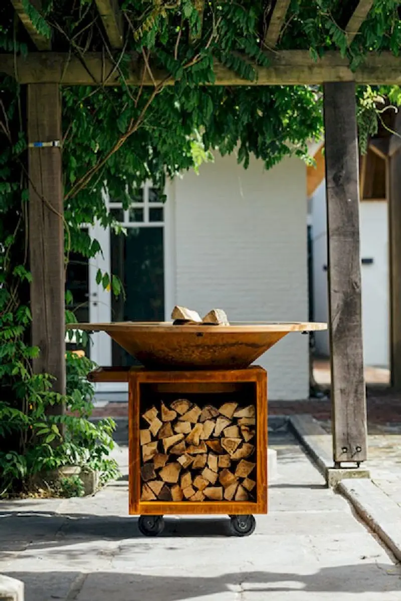 Ofyr Classic Storage Corten OCS-100-PRO BBQ - 100cm - 20 Burgers