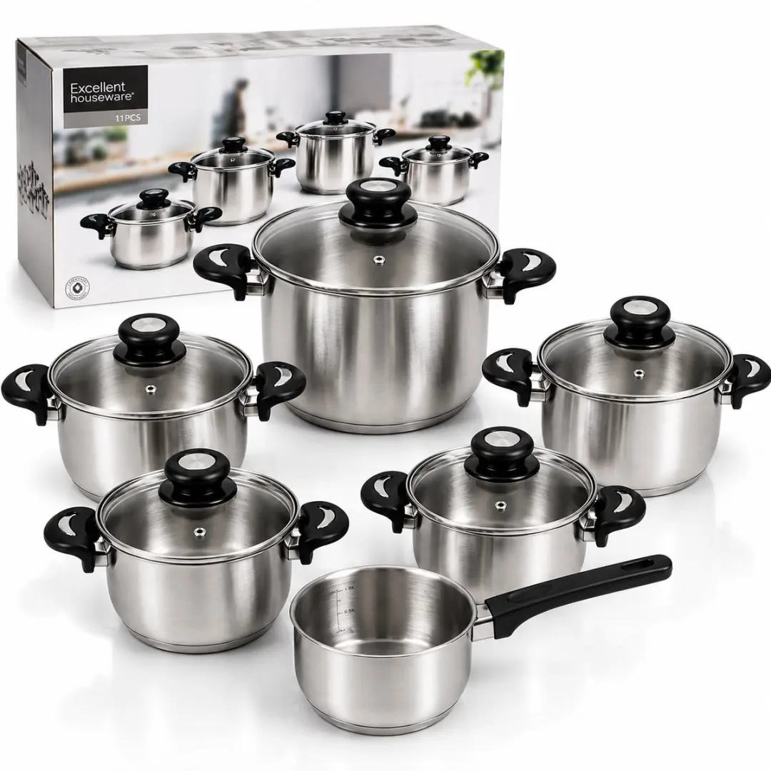 Excellent Houseware EH-11RVS Pannenset 11-delig