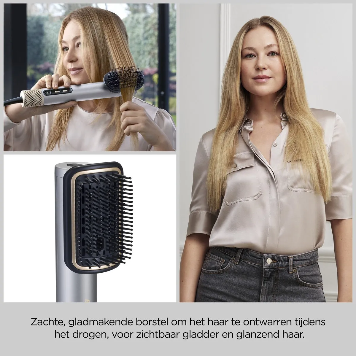 Babyliss 4-in-1 Wet to Dry Air Wand AS6554E Haardroger - 1500W - 3 Opzetstukken - Zilver/Goud