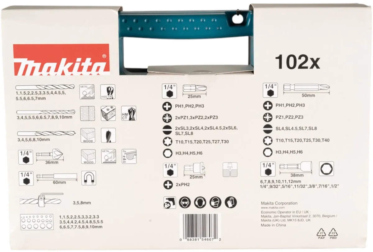 Makita B-68432 Boor-/schroefbitset 102-delig