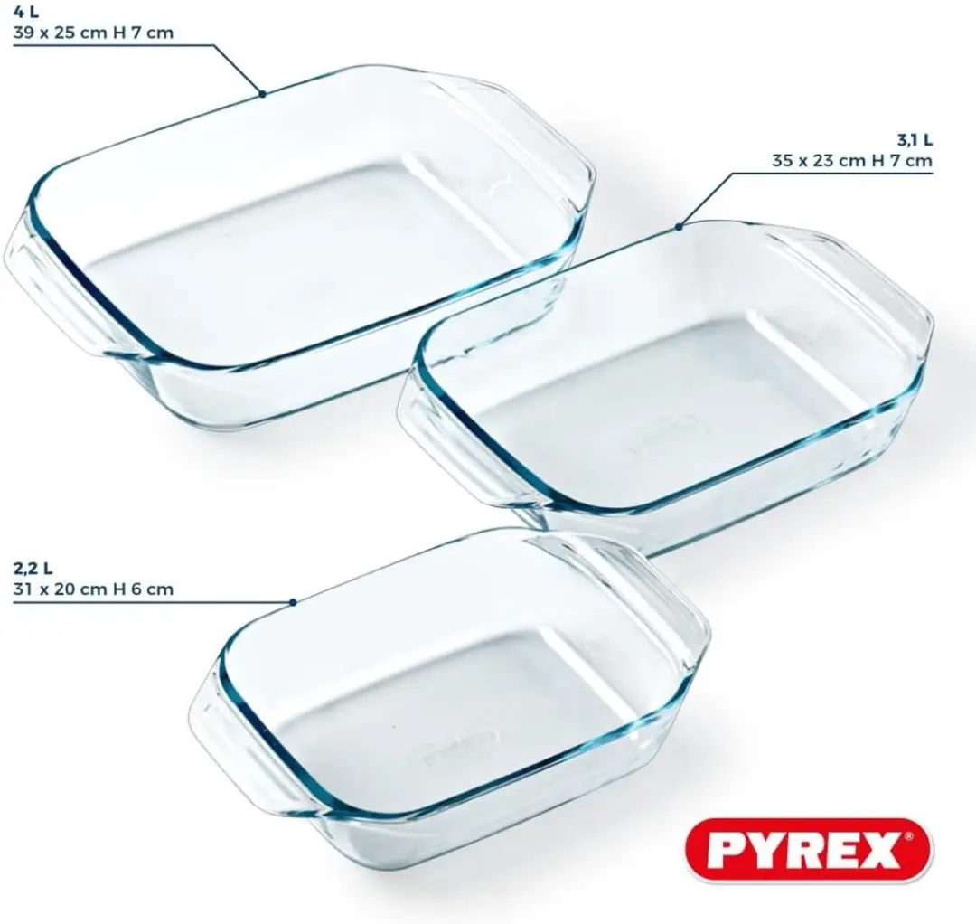 PYREX Ovenschaal Borosilicaatglas 39x25mm - 3 Stuks - afbeelding 6 van 6