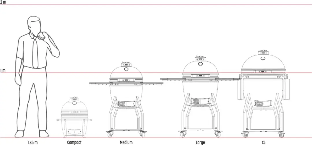 Grill Guru Kamado Original Compact 47cm - Grijs