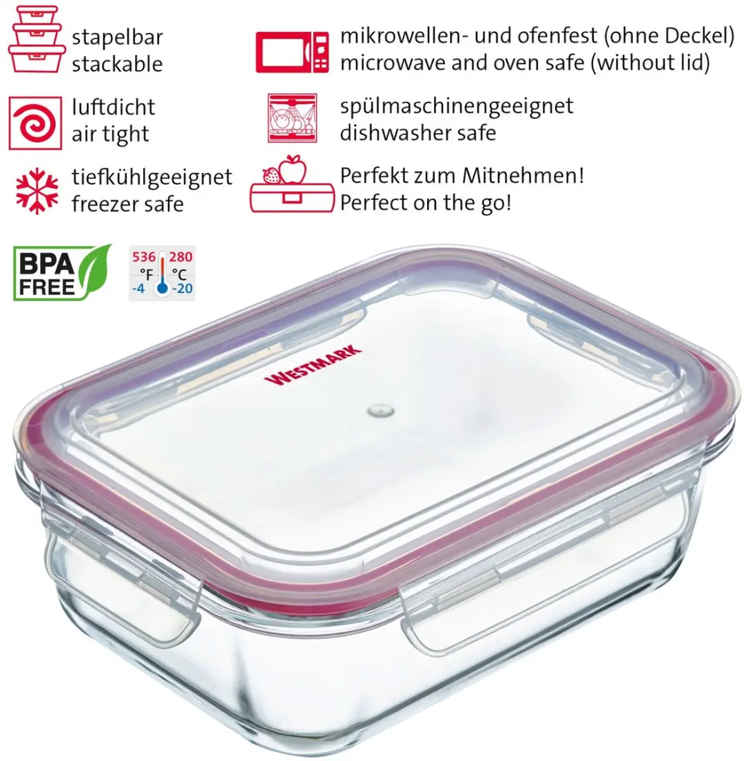 Westmark Vershouddoos 370ml Glas - Luchtdicht - afbeelding 6 van 6