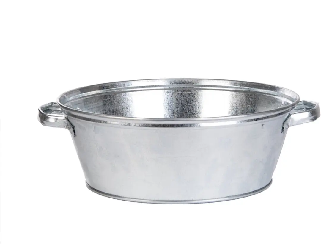 Esschert Design Zinken Bloemenbak 11L - 38x14cm - Zilver