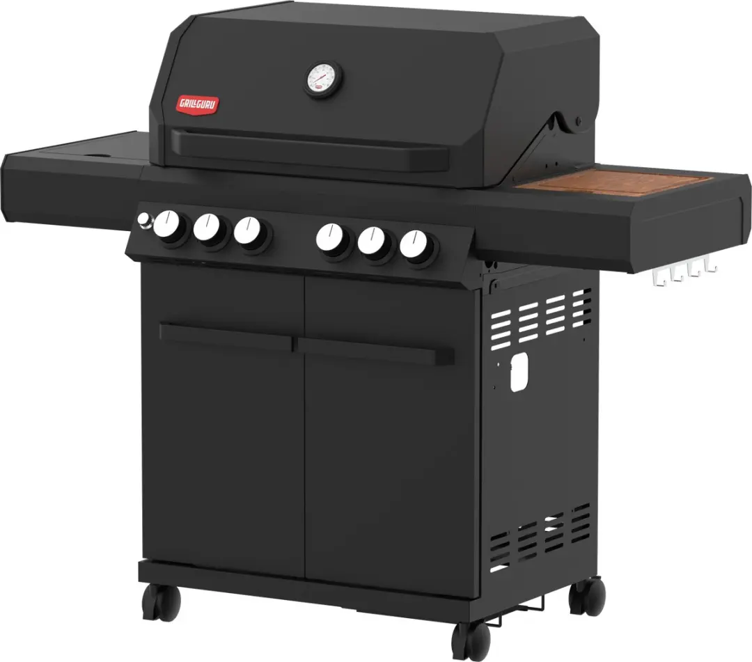 Grill Guru Burner 4 Gasbarbecue 6 Branders - 102cm - Zwart