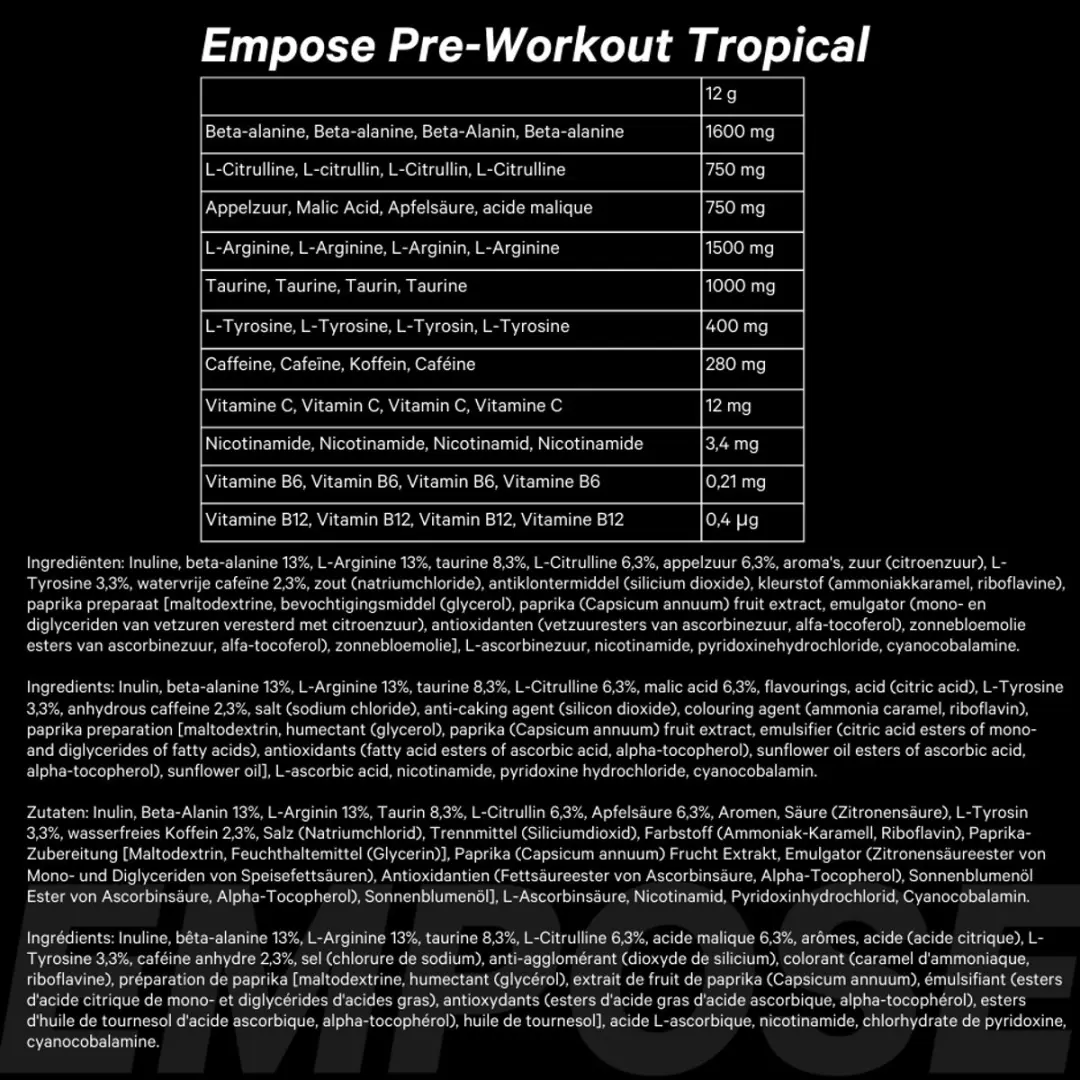 Empose Nutrition Pre-Workout Tropical - 360g