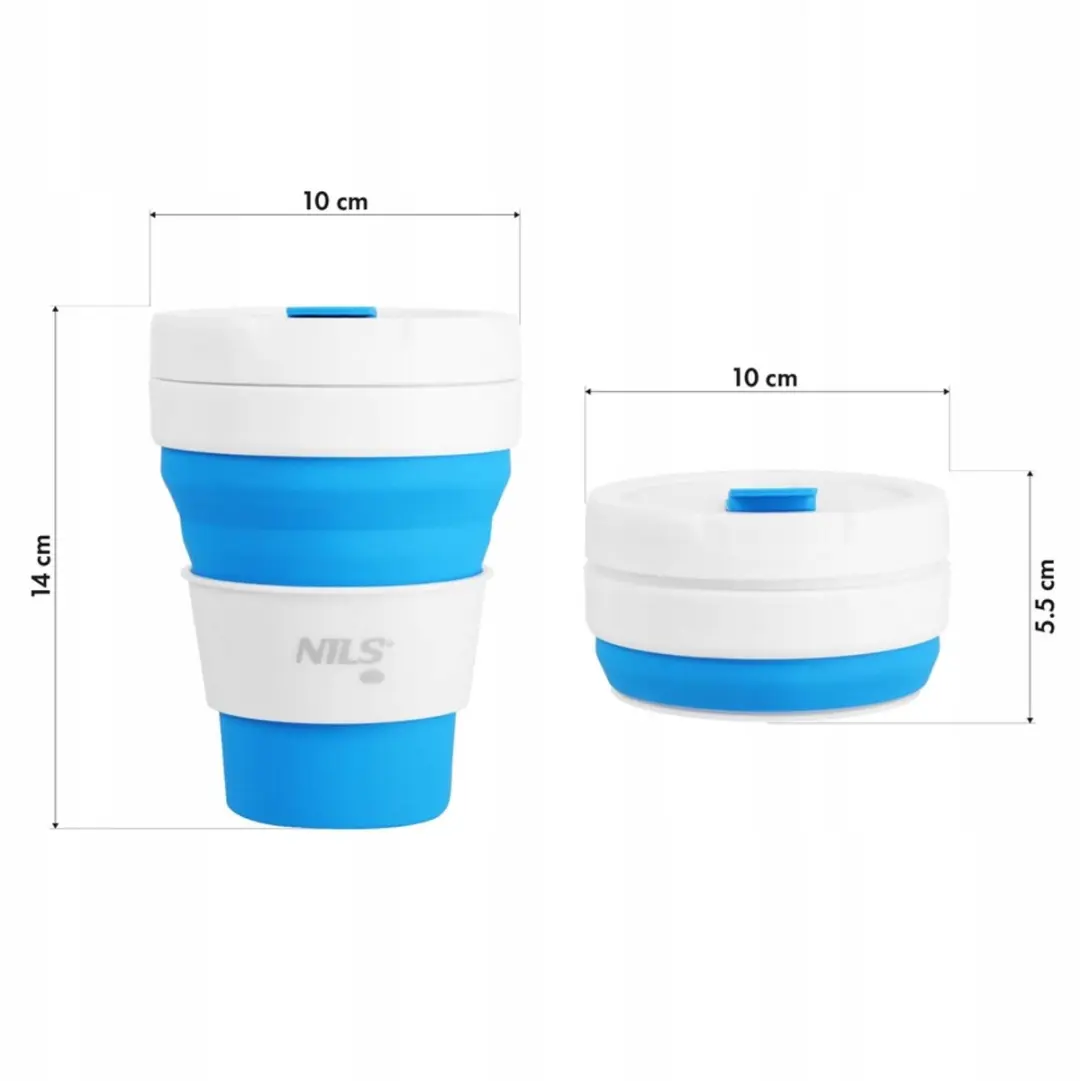 Nils Opvouwbare Siliconen Drinkbeker 475ml - Blauw