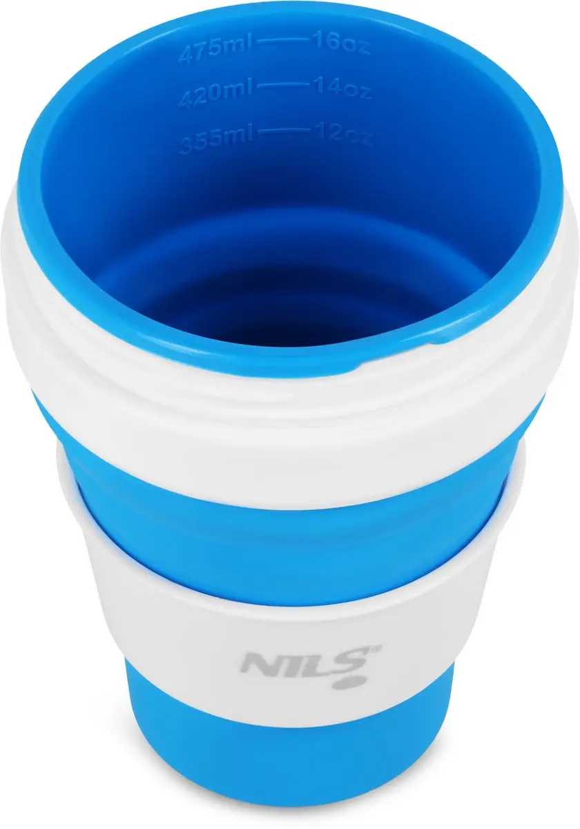 Nils Opvouwbare Siliconen Drinkbeker 475ml - Blauw