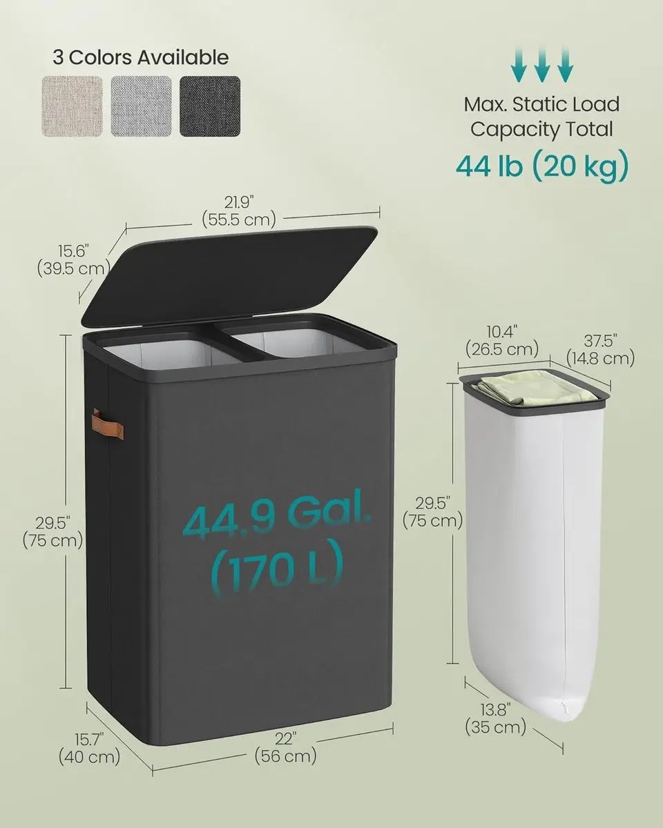 Songmics Wasmand LCB813B01 - 170L - Grijs