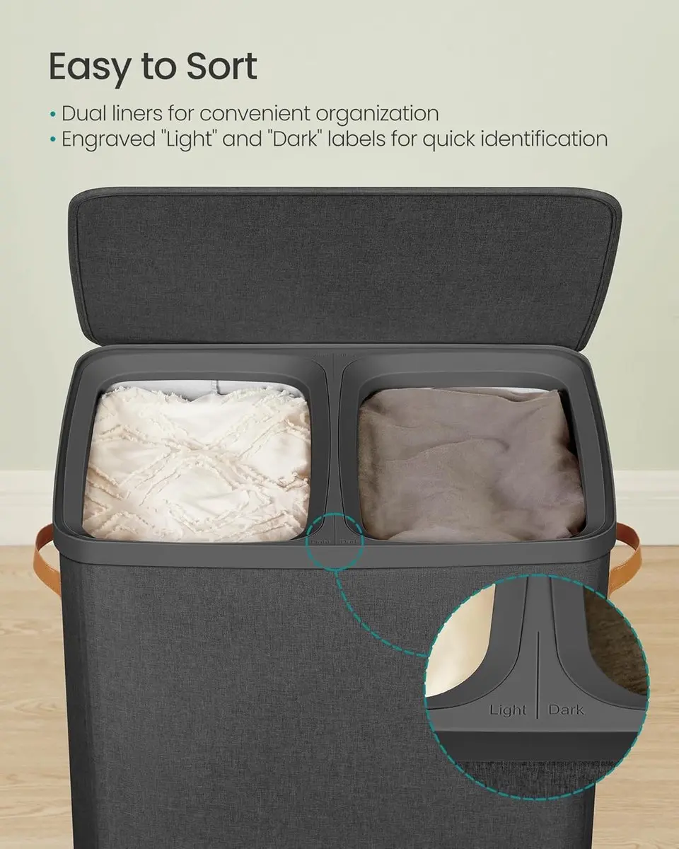 Songmics Wasmand LCB813B01 - 170L - Grijs
