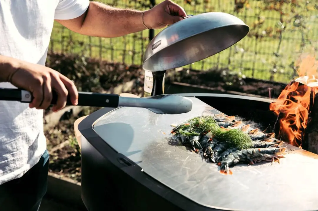 Grill Guru BBQ Plancha Houtskool 74cm - 10 Burgers - Zwart/RVS