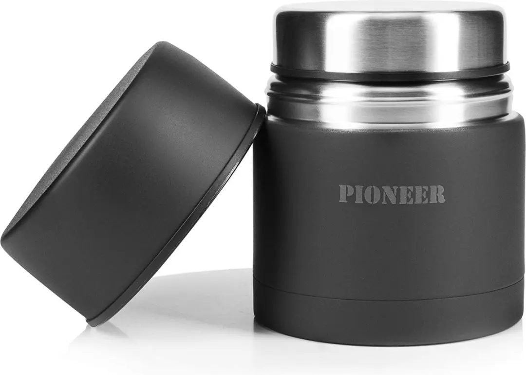 Pioneer Thermos Lunchbox Roestvrij Staal - Zwart - afbeelding 3 van 4