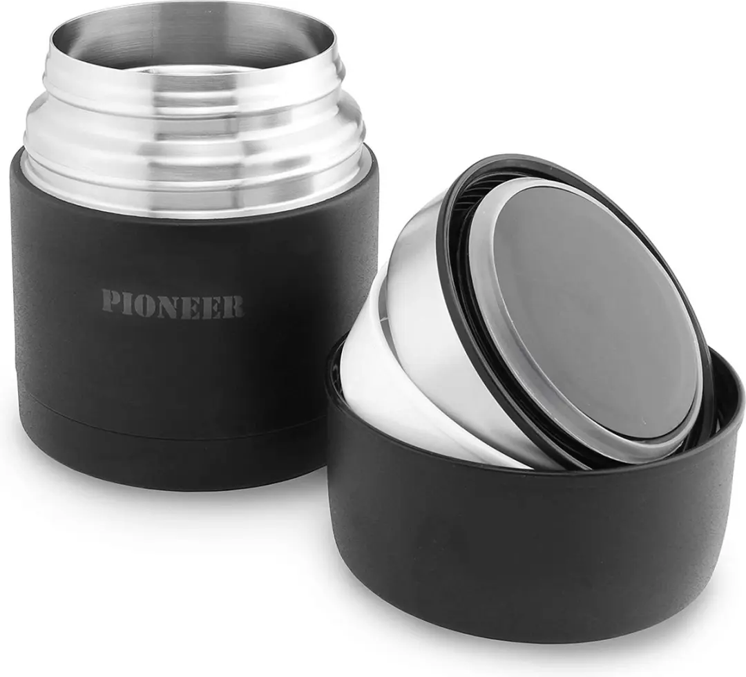 Pioneer Thermos Lunchbox Roestvrij Staal - Zwart - afbeelding 2 van 4