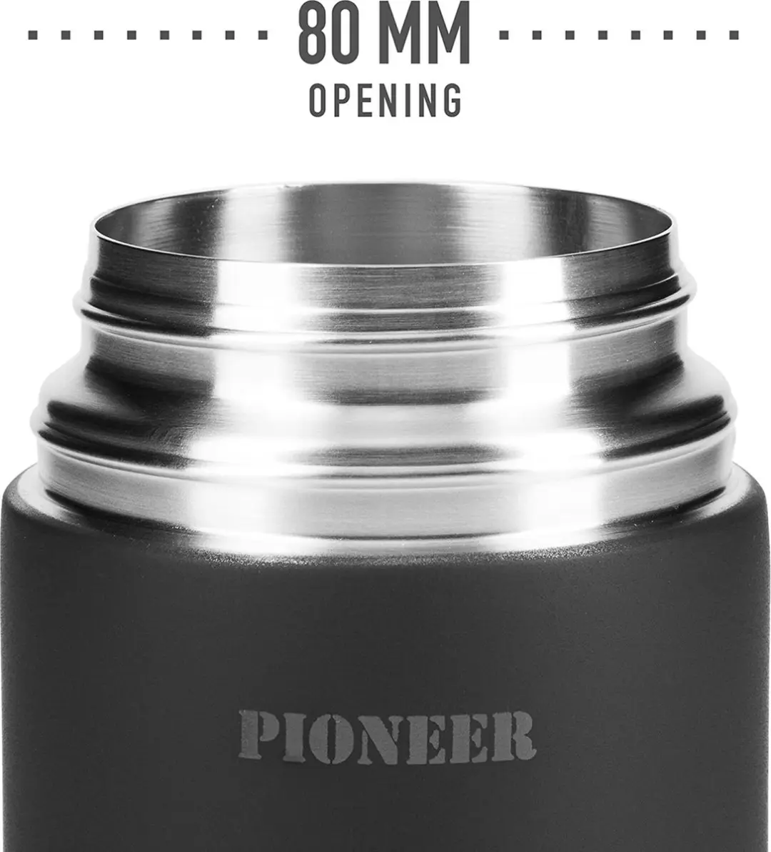 Pioneer Thermos Lunchbox Roestvrij Staal - Zwart - afbeelding 4 van 4