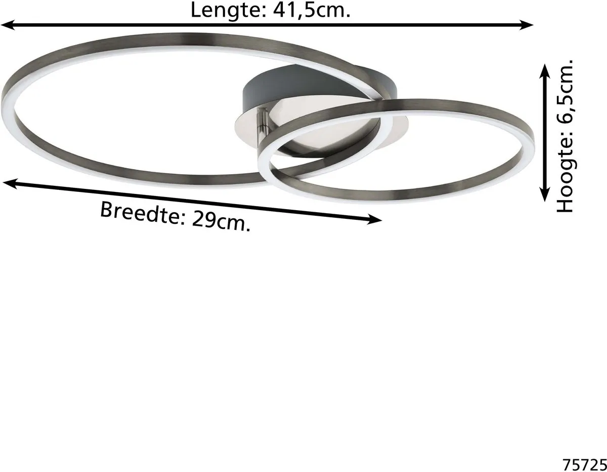 Eglo Mottafolone Plafondlamp 41.5cm - Nikkelmat
