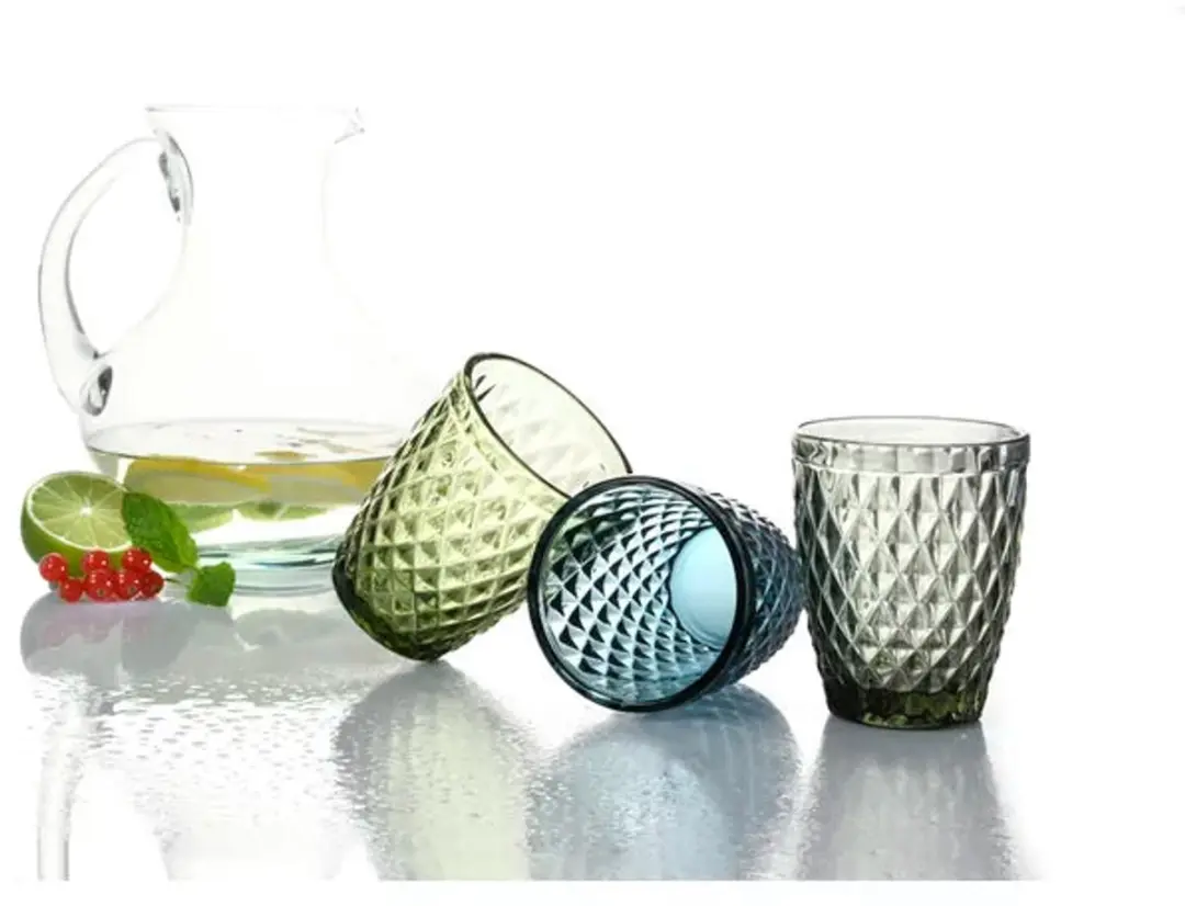 Inspire Waterglazen Ruitpatroon 240ml - 6 Stuks