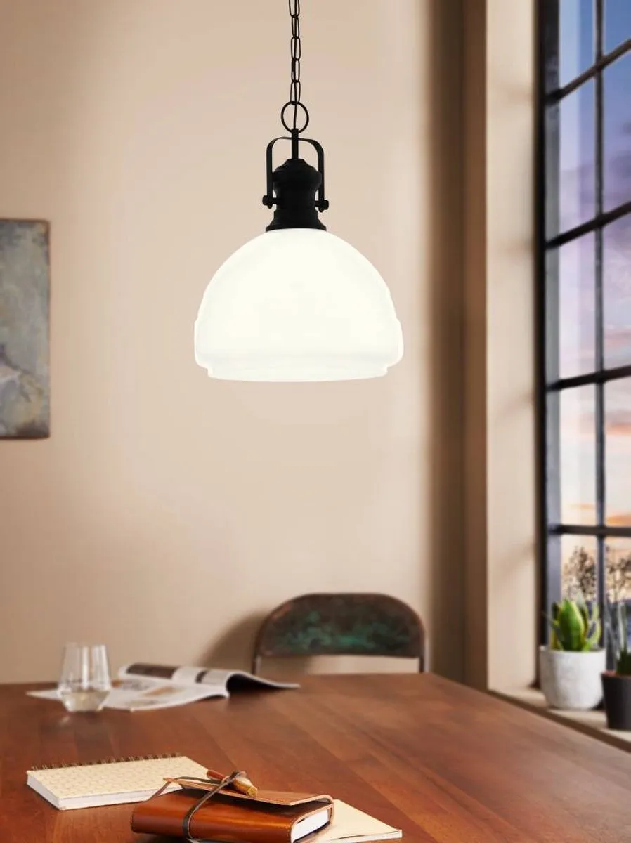 Eglo Combwich 1 Hanglamp E27 - Ø38cm - Zwart - afbeelding 6 van 6
